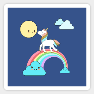 Unicorn and moon Sticker